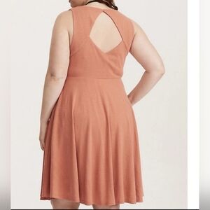 Torrid Terracotta Sleeveless Tank Dress With Cut Out Back